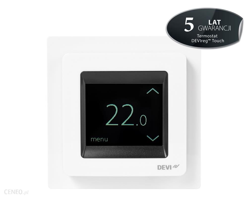 DEVI Elektroniczny termostat dotykowy DEVIreg Touch śnieżnobiały (140F1071)