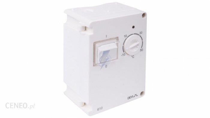 DEVI termostat DEVIREG 610 180-250V 10A IP44 z DIODĄ LED (140F1080)