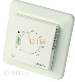 DEVI Termostat elektroniczny z 2 czujnikami: powietrznym (wbudowany) i podłogowym DEVIreg (140F1037)