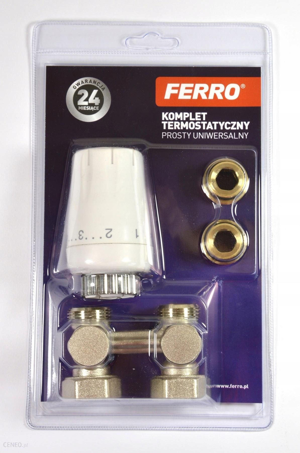 Ferro Zestaw termostatyczny prosty do grzejników dolnozasilanych z głowicą GT11 (ZTV07)